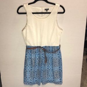 Lily Rose Crochet Belted Tank Dress